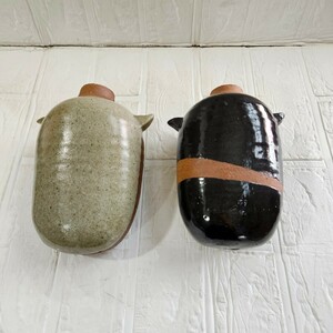 【未使用】花瓶　吊り下げタイプ　陶器　花器　花入れ　2個セット　飾り　コレクション　インテリア
