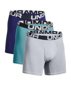 新品 アンダーアーマー ボクサー 3枚 M MD 紺 グレー チャージドコットン パンツ ジョグ 6インチ 1363617 UNDER ARMOUR 即決