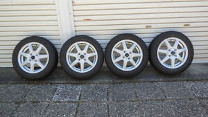 BSスタッドレスタイヤ　155/65R14　BSアルミホイル　4セット　中古　良品