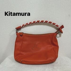 Kitamura キタムラ レザー ハンドバッグ ショルダーバッグ 2way オレンジ THR-343