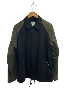 COMME des GARCONS HOMME◆17AW/ウール切替/コーチジャケット/ヘリンボーン/M/ウール/BRW/HT-J027