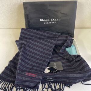 未使用保管品　BURBERY バーバリー　ブラックレーベル　マフラー　カシミア100% タグ付　※匂い有り　商品説明参照