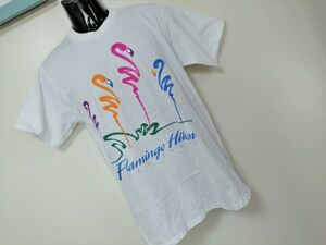 kkyj2617 ■ Flamingo ■ フラミンゴ Tシャツ カットソー トップス 半袖 コットン 白 M