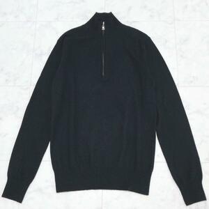 Theory カシミヤ100% ハーフジップ ニット 美品 ブラック メンズ