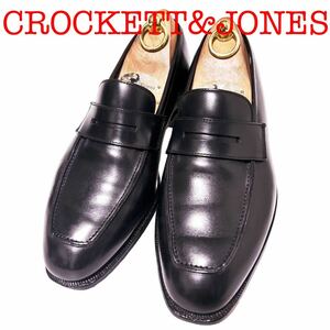 170.CROCKETT&JONES クロケットアンドジョーンズ MARSTON コインローファーペニーローファー 革靴 ブラック 6G