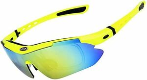 [Dommot] 偏光サングラス スポーツサングラスセット 専用交換レンズ5枚 サングラス UV400紫外線カット落下防止 抗衝撃