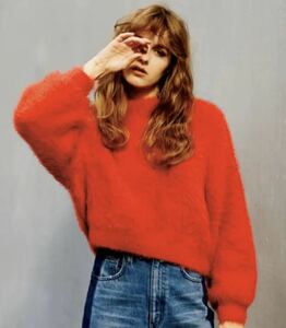 moussy マウジー MOCK NECK VOLUME KNIT RED ニット セーター