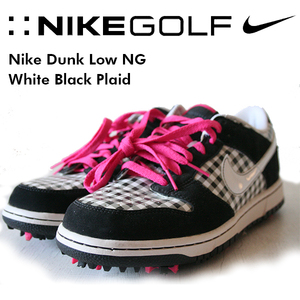 25.5cm ナイキ ダンク ロー ゴルフ ホワイト ブラック プレイド Nike Dunk Low NG Golf White Black Plaid