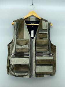 STUSSY◆STRIPE CARGO VEST/ベスト/S/コットン/マルチカラー/115531