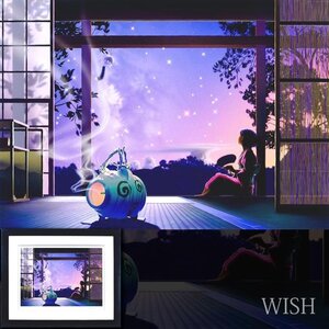 【真作】【WISH】KAGAYA「星涼み」シルクスクリーン 約10号 直筆サイン 　　〇国内外で高評価 デジタルペインティング巨匠 #24113008