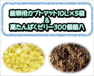 ★同梱セット★産卵用カブトマット10L×５袋＋高たんぱくゼリー３００個箱入