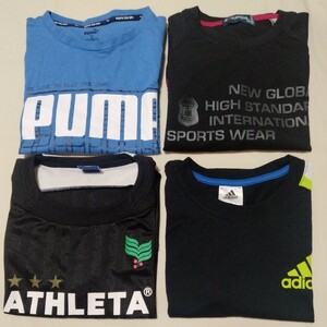 ☆SB112 まとめ 4枚 セット 福袋 男子 男の子 160 半袖Tシャツ Tシャツ ノースリーブ puma プーマ Kaepa ATHLETA adidas 黒 ブルー