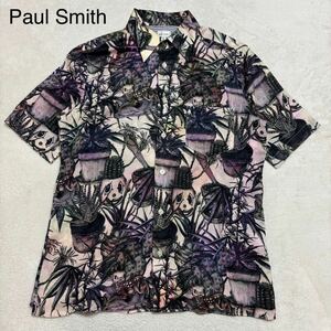 美品 Paul Smith ピエロ アニマル ボタニカル 総柄 半袖シャツ