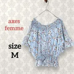 アクシーズファム【M】花柄シフォンブラウス バックリボン axes femme