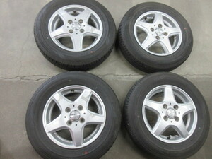 CLX T-5 アルミ ホイール 13インチ 13X4J +43 4H PCD100・2022年製 145/80R13 ダンロップ EC202 タイヤ付 4本 軽