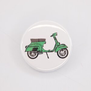 Button badge 25mm Scooter green 缶バッジ スクーター Vespa Lambretta ベスパ ランブレッタ 50S 100 et3 GTR RALLY PX200E 160GS