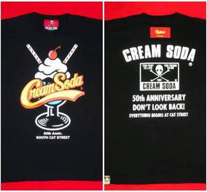 即決 ★ 新品 未使用 ★ [Ｓサイズ] Cream Soda クリームソーダ 50周年 記念 Tシャツ ★ 角ドクロ PINK DRAGON ピンクドラゴン ロカビリー