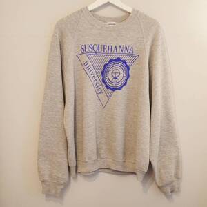 College Printed Sweat shirt XL size (実寸L-XL相当) MADE IN USA カレッジプリント スウェット アメリカ製