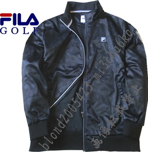 ■新品【FILA GOLF】フィラゴルフ 3層ボンディング 防風 高保温 フィラカモ柄 フルZIP ジャケット■BK/3L(XXL)