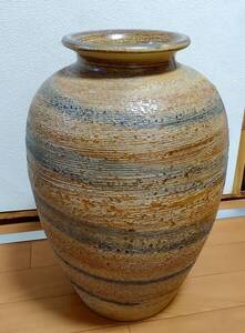 Japanese Modern Flower Base vintage Vase　信楽焼　壺　花瓶 花生 花器 壷　花入れ　窯変灰被り　焼締め　薪窯　フラワーベース 花入