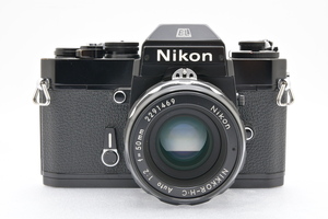 Nikon Nikomat EL ブラック + Ai改 NIKKOR-H・C AUTO 50mm F2 ニコン MF一眼レフ フィルムカメラ ■30298