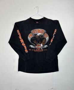 Vintage 90s Sturgis Harley Davidson Eagles Long Sleeve Biker T Shirt USA Size XL 海外 即決