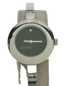 GUCCI◆クォーツ腕時計/アナログ/-/BLK/SLV