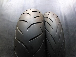 中古前後セット!ダンロップ◎D222. 120/70ZR17. 160/60ZR17. GP445:20052