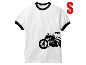 スピードアディクト サイドプリント Ringer T-shirt S/リンガー昭和レトロ世界最速のインディアンバートマンローvincent black shadowhrd