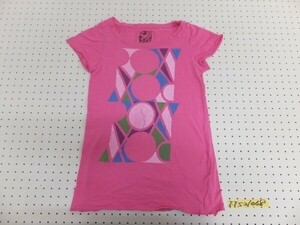 ROXY ロキシー レディース 幾何学模様プリント カットオフスリーブ Tシャツ M ピンク他