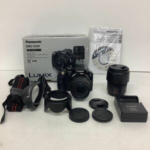 ◯営NI054-A4T60【埼玉発】Panasonic LUMIX DMC-G5W デジタル一眼レフカメラ ダブルレンズキット 通電動作確認済み 箱有り