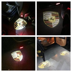 Porsche ポルシェ LED ロゴ プロジェクター ドア カーテシ ランプ カイエン 955/956/957 2002-2009y 純正交換タイプ Cayenne　ライト　