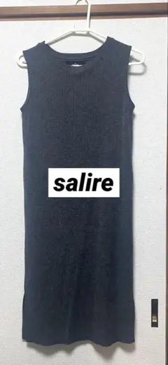 salire ノースリーブ ロングワンピース グレー