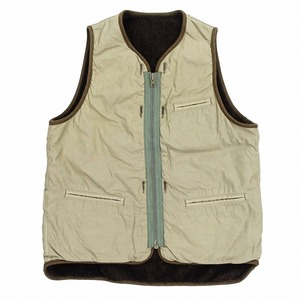 美品 21AW ビズビム VISVIM CONTRARY DEPT LINER VEST コントラリー デプト ライナー ベスト 泥染め ボア 2 オリーブ 0521905013005 a37