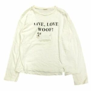 ZARA KIDS 犬 ドッグ ビーズ 刺繍 英字 プリントＴシャツ150cm