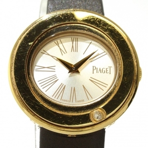 PIAGET(ピアジェ) 腕時計 ポセション P11266 レディース K18PG/革ベルト/1Pダイヤ シルバー