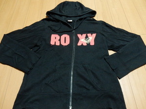 ROXY ロキシー Lサイズ ブラック　パーカー　 部分リブ 黒