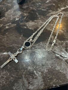 シルバー silver ダブルネックレス クロス CROSS チェーン