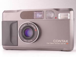 ★良品★ CONTAX コンタックス T2 チタンブラック SONNAR 38mm F2.8 T* シャッター ストロボ 巻上げ OK！ R2569#000211#000651