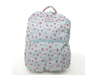 【新品】キャスキッドソン Cath Kidston リュックサック デイパック 折り畳み コンパクト 収納 花柄 ナイロン サックスブルー レディース