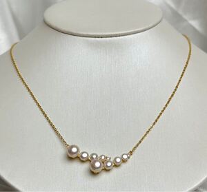 綺麗！花珠級本真珠ネックレス4-6mm 42cm necklace pearl k18仕上げ