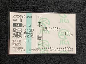 【単勝馬券⑨】2004年　第49回有馬記念　ハーツクライ　WINS難波