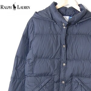 ポロジーンズ ラルフローレンPOLO JEANS CO. RALPH LAUREN■ダウンジャケット ナイロン ジップアップ 着脱式フード■S■黒 ※NK4612265