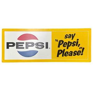 エンボス看板 Say pepsi please! ペプシ ブリキサイン アメリカン雑貨