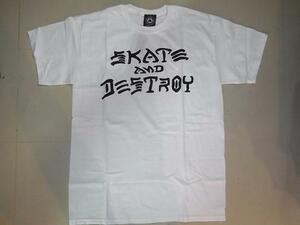 JB即決 THRASHER スラッシャー SKATE&DESTROY SAD S&D ロゴ Tシャツ 白　XLサイズ　新品 80 90 DOGTOWN VANS