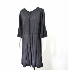 0367-24F0519★TO BE CHIC ★大きいサイズ 美品 46 コットンアセテート 薄手のサマーカーディガン 黒ブラック