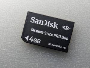 SanDisk Memory Stick PRO Duo 4GB BK ケース付き サンディスク メモリースティック プロ デュオ PSP メモリーカード 動作確認済み