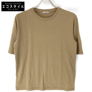 AURALEE オーラリー A23ST03WU ベージュ SUPER SOFT WOOL JERSEY TEE ブラウン O トップス ウール レディース 中古