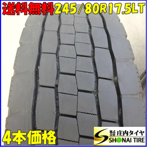 MIX 夏 4本SET 会社宛 送料無料 245/80R17.5 133/131 LT ダンロップ DECTES SP680 地山 ミックス 4t車 中型トラック各種 SNOW NO,Z8357