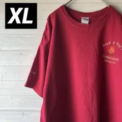 海外古着 Tシャツ XL 赤 camp キャンプTシャツ